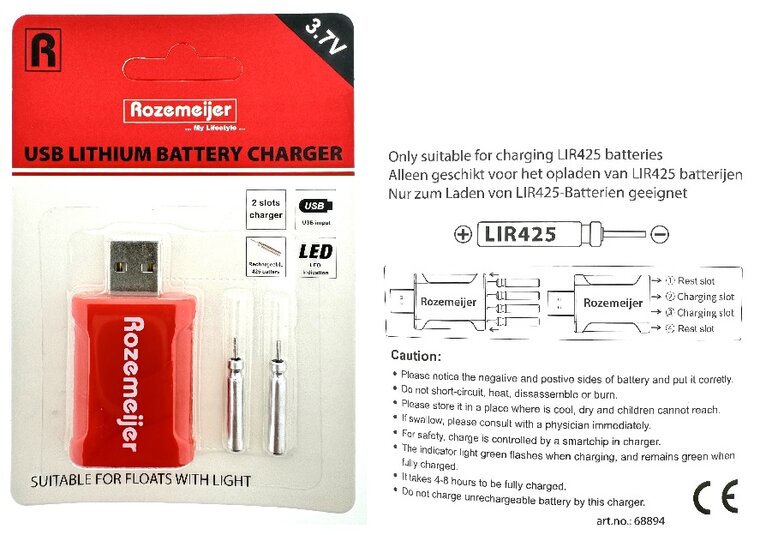 USB Lithium Battery Charger Rozemeijer